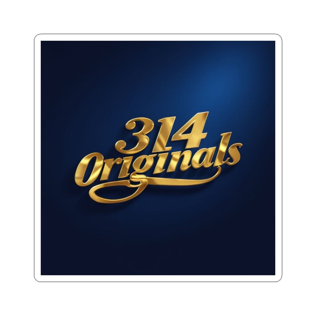 Gold Script 314 Originals Kiss-Cut Sticker — Retro Luxe Logo Sticker for Laptops & Gear - 314 Originals