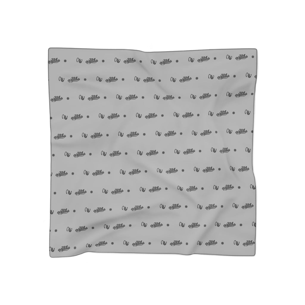 Grey and Black Logo Scarf - Script Pattern Polyester Scarf - 314 Originals