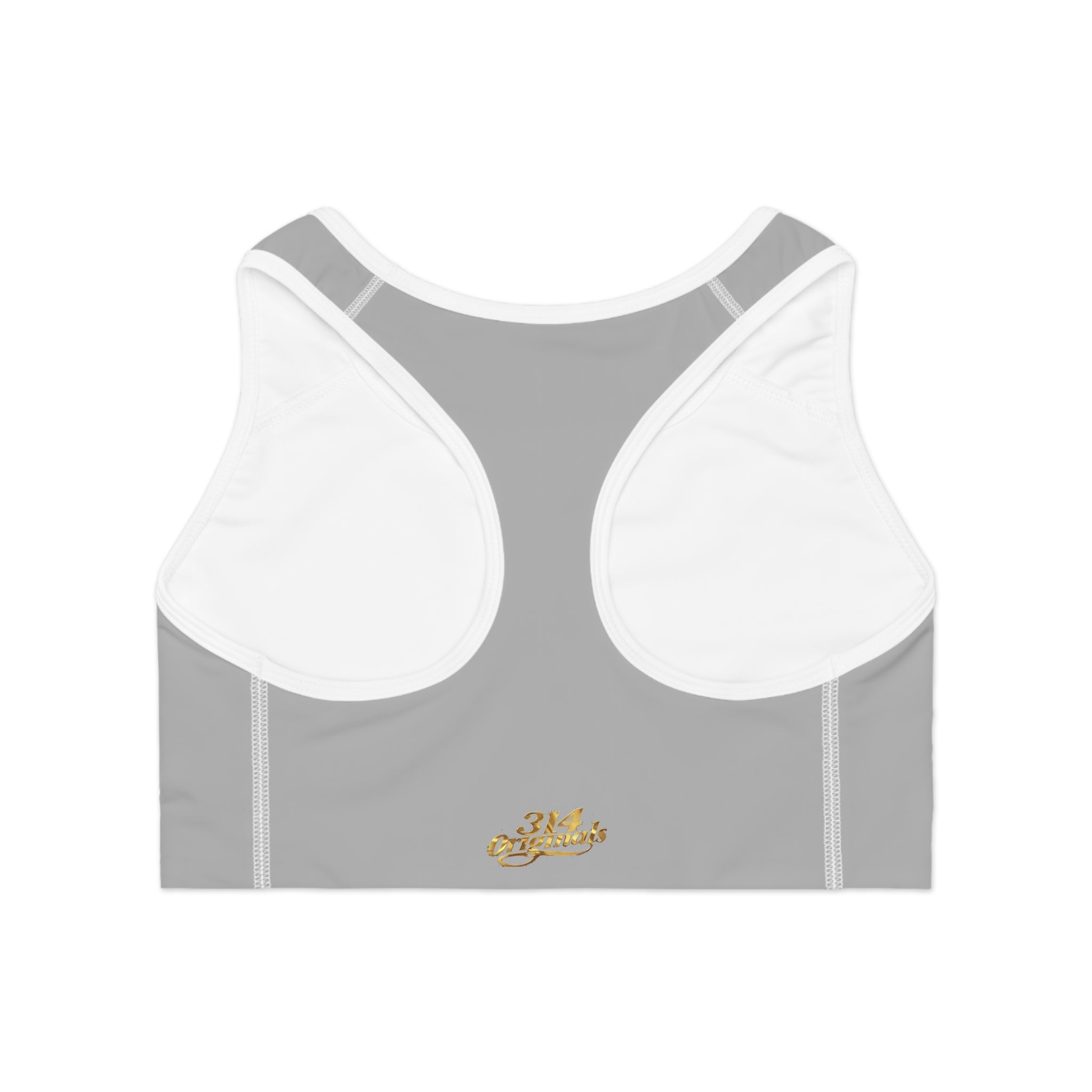 Grey Sports Bra — "Originals" Pink Script Athletic Crop Top - 314 Originals