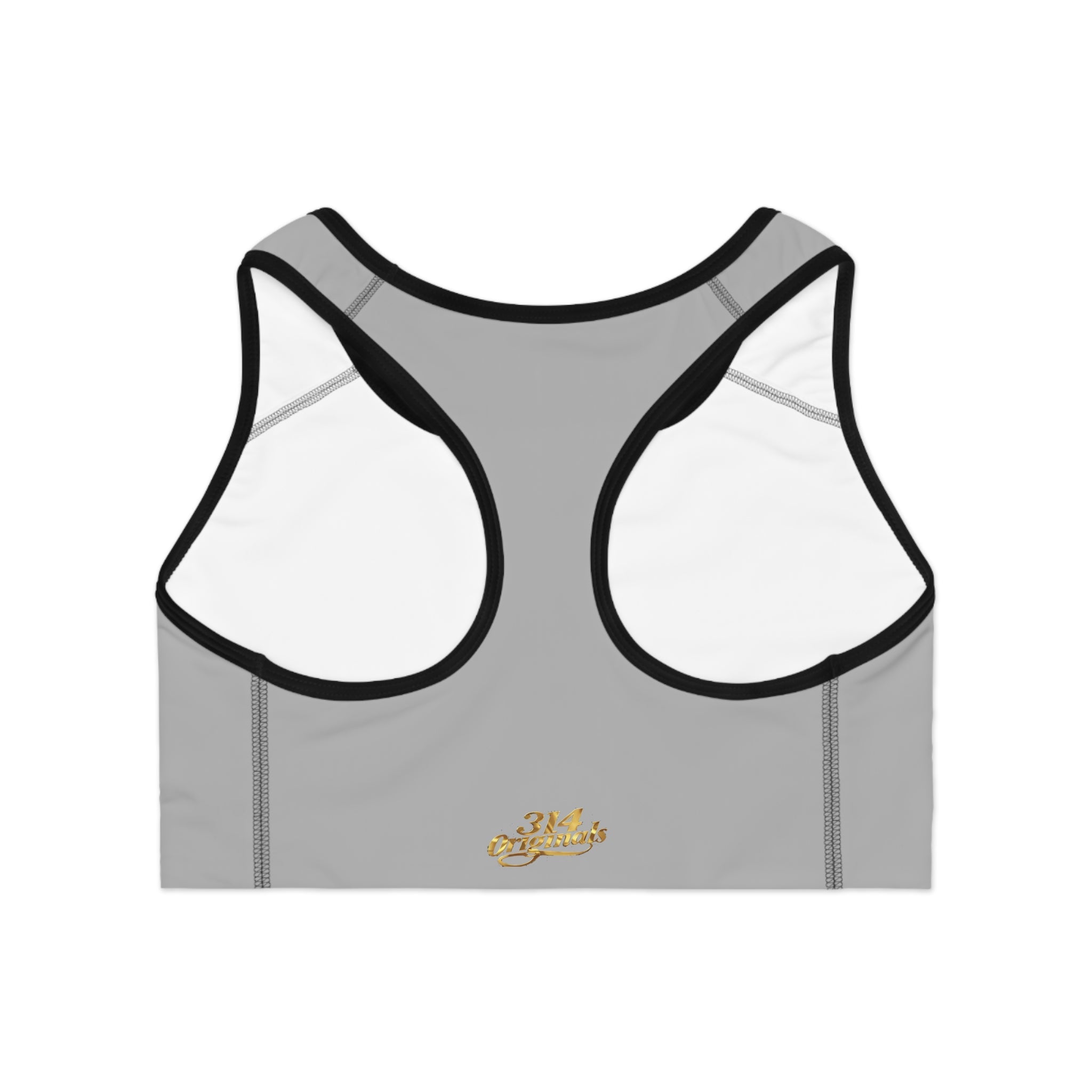 Grey Sports Bra — "Originals" Pink Script Athletic Crop Top - 314 Originals