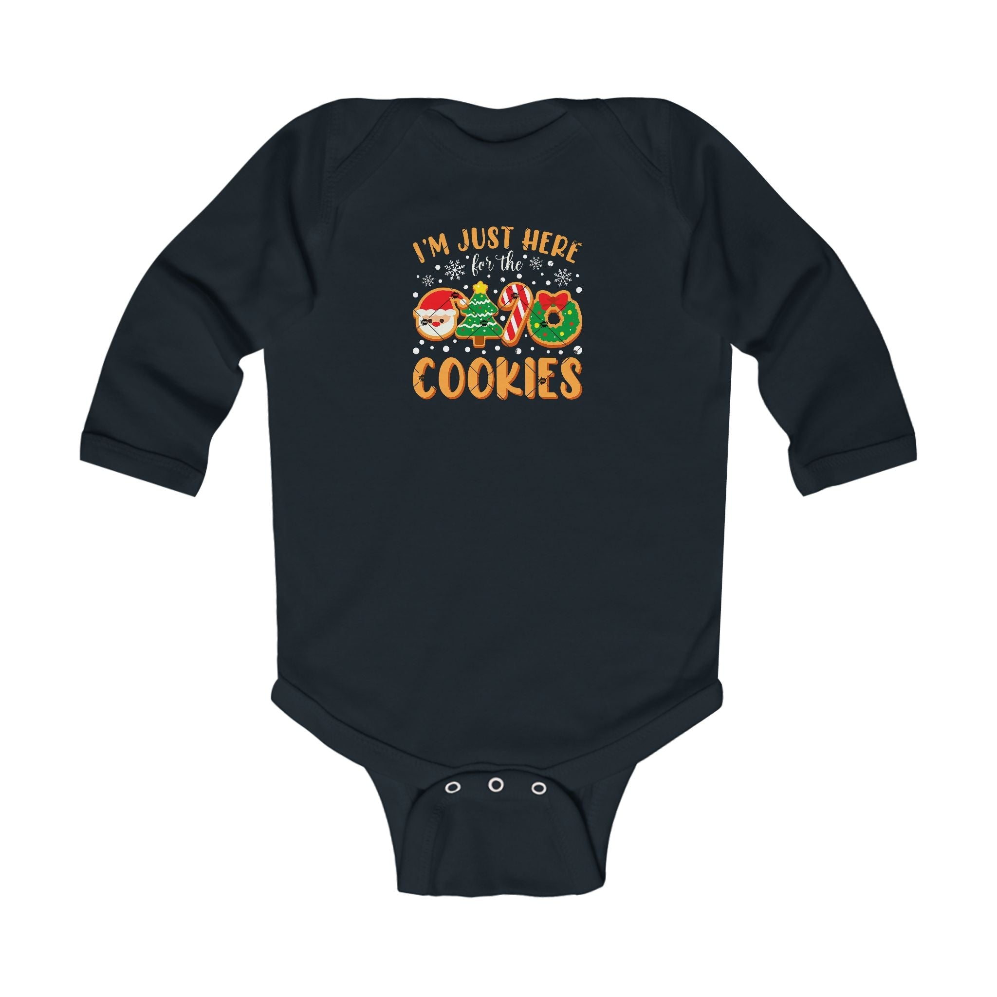 "I'm Just Here for the Cookies" Christmas Cookie Cute Infant Long Sleeve Onesie - 314 Originals