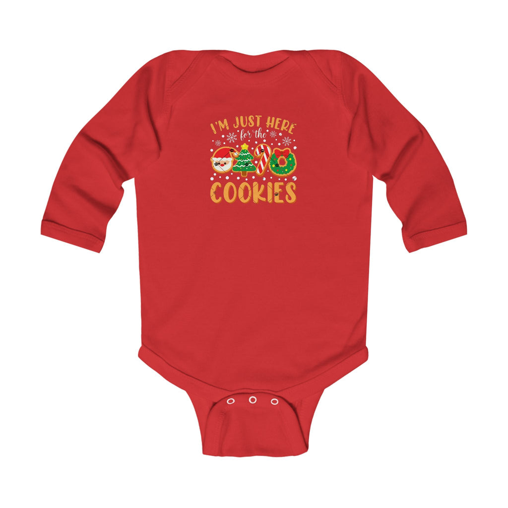 "I'm Just Here for the Cookies" Christmas Cookie Cute Infant Long Sleeve Onesie - 314 Originals