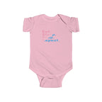 Infant Bodysuit - "Eat. Sleep. Poop. Repeat." Cute Baby Onesie (Pink & Blue Text) - 314 Originals