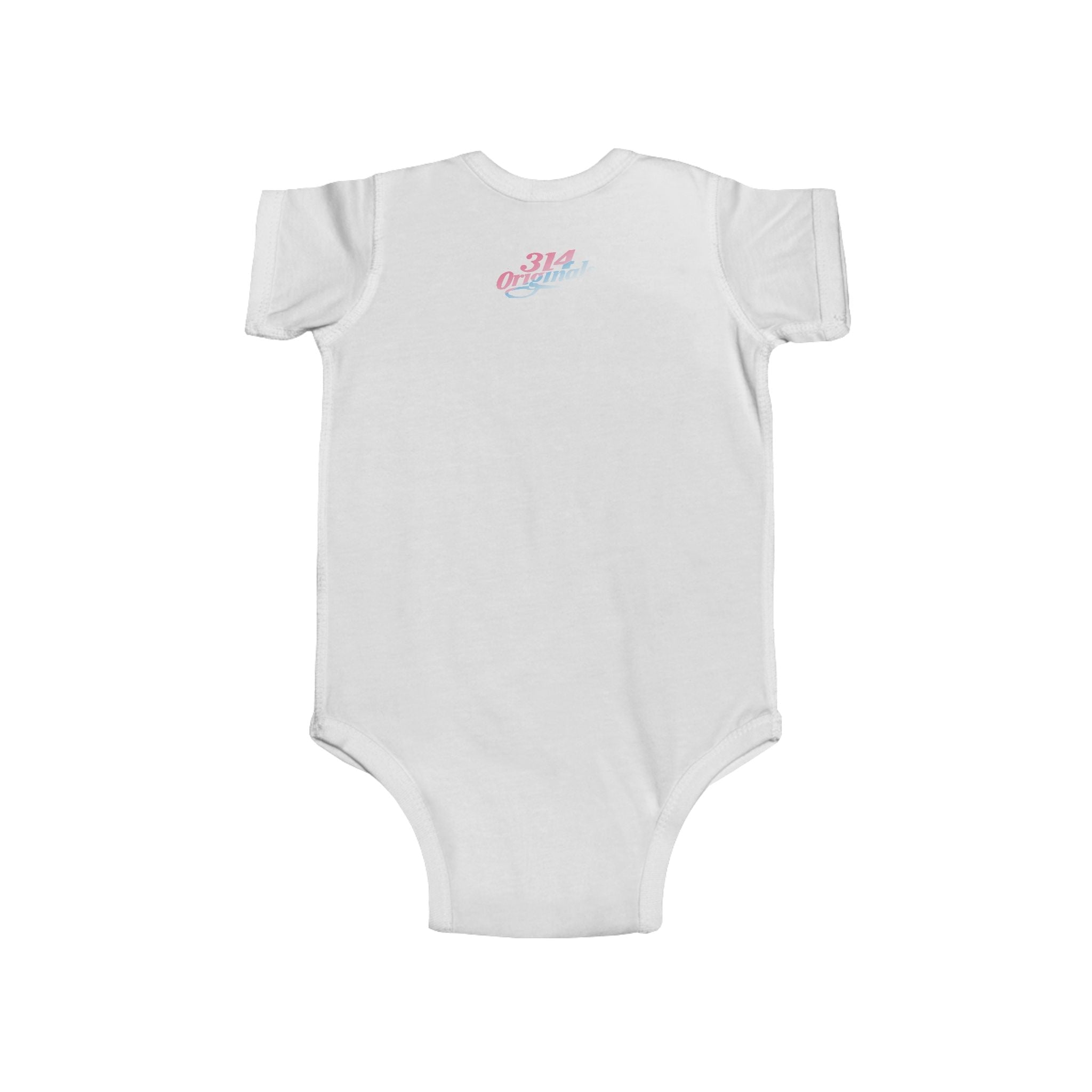 Infant Bodysuit - "Eat. Sleep. Poop. Repeat." Cute Baby Onesie (Pink & Blue Text) - 314 Originals