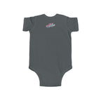 Infant Bodysuit - "Eat. Sleep. Poop. Repeat." Cute Baby Onesie (Pink & Blue Text) - 314 Originals