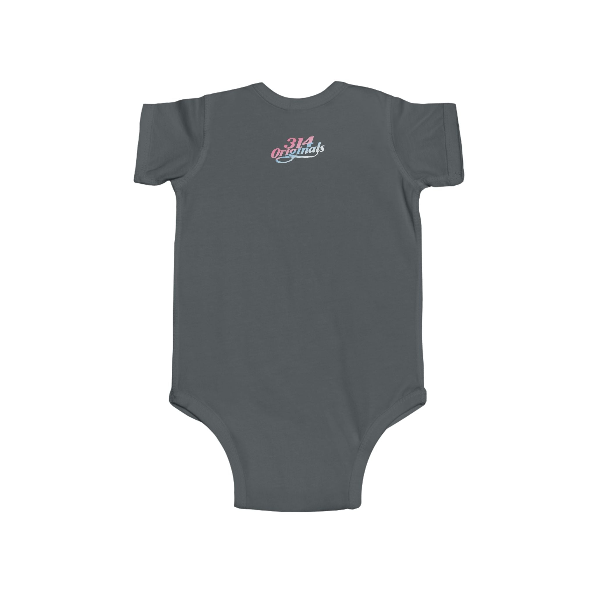 Infant Bodysuit - "Eat. Sleep. Poop. Repeat." Cute Baby Onesie (Pink & Blue Text) - 314 Originals