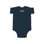 Infant Bodysuit - "Eat. Sleep. Poop. Repeat." Cute Baby Onesie (Pink & Blue Text) - 314 Originals
