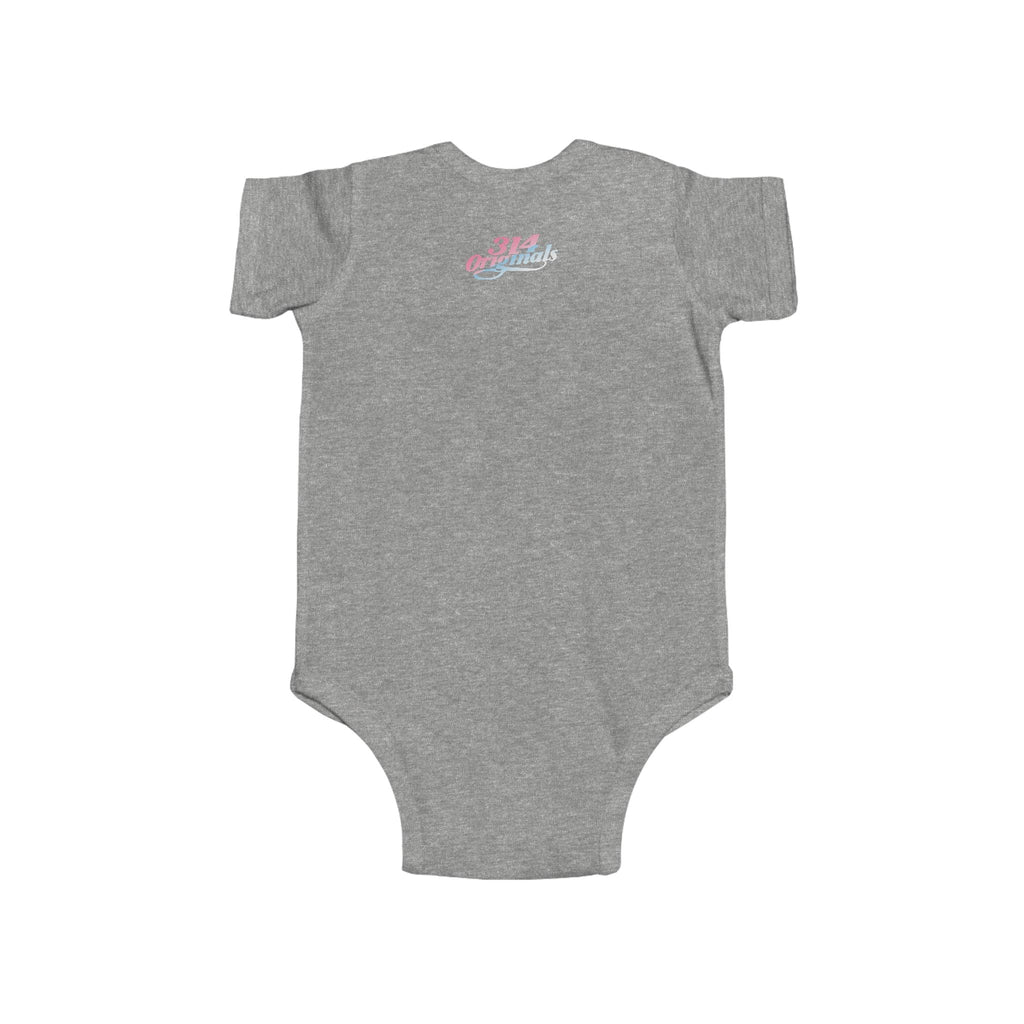 Infant Bodysuit - "Eat. Sleep. Poop. Repeat." Cute Baby Onesie (Pink & Blue Text) - 314 Originals