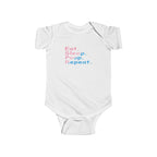 Infant Bodysuit - "Eat. Sleep. Poop. Repeat." Cute Baby Onesie (Pink & Blue Text) - 314 Originals