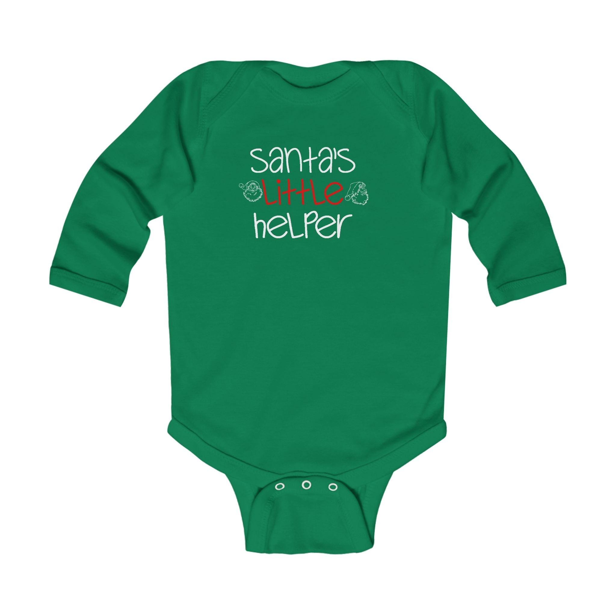 Infant Bodysuit - "Santa's Little Helper" Christmas Long Sleeve Baby Onesie - 314 Originals