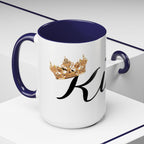 King Script Accent Coffee Mug — Crowned 'King' Ceramic Coffee Cup (11/15oz) - 314 Originals