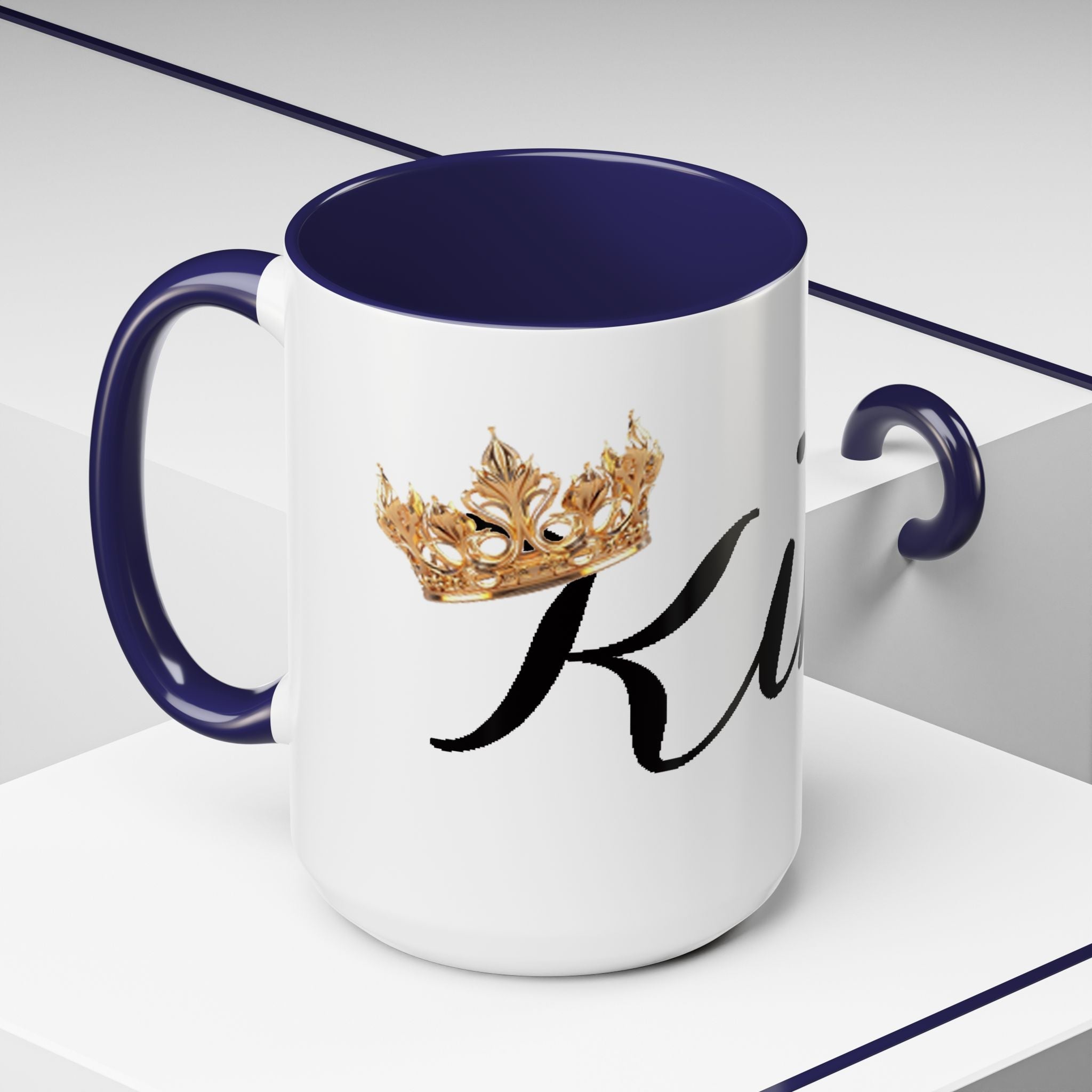 King Script Accent Coffee Mug — Crowned 'King' Ceramic Coffee Cup (11/15oz) - 314 Originals