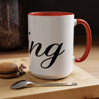 King Script Accent Coffee Mug — Crowned 'King' Ceramic Coffee Cup (11/15oz) - 314 Originals