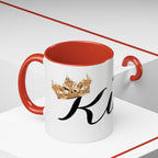 King Script Accent Coffee Mug — Crowned 'King' Ceramic Coffee Cup (11/15oz) - 314 Originals