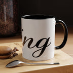 King Script Accent Coffee Mug — Crowned 'King' Ceramic Coffee Cup (11/15oz) - 314 Originals