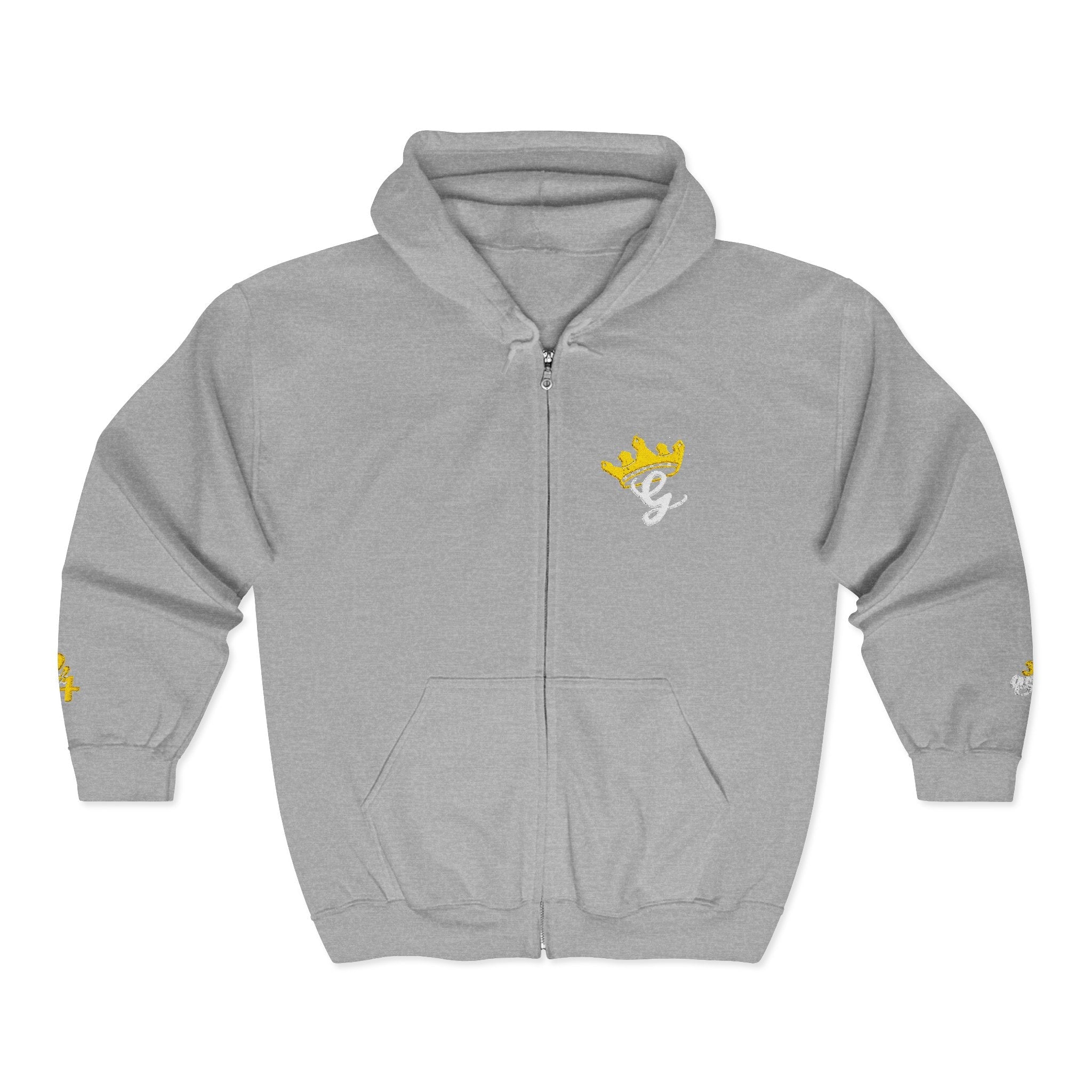 King's Gear Zip Hoodie — Full‑Zip with Gold Crown Emblem - 314 Originals