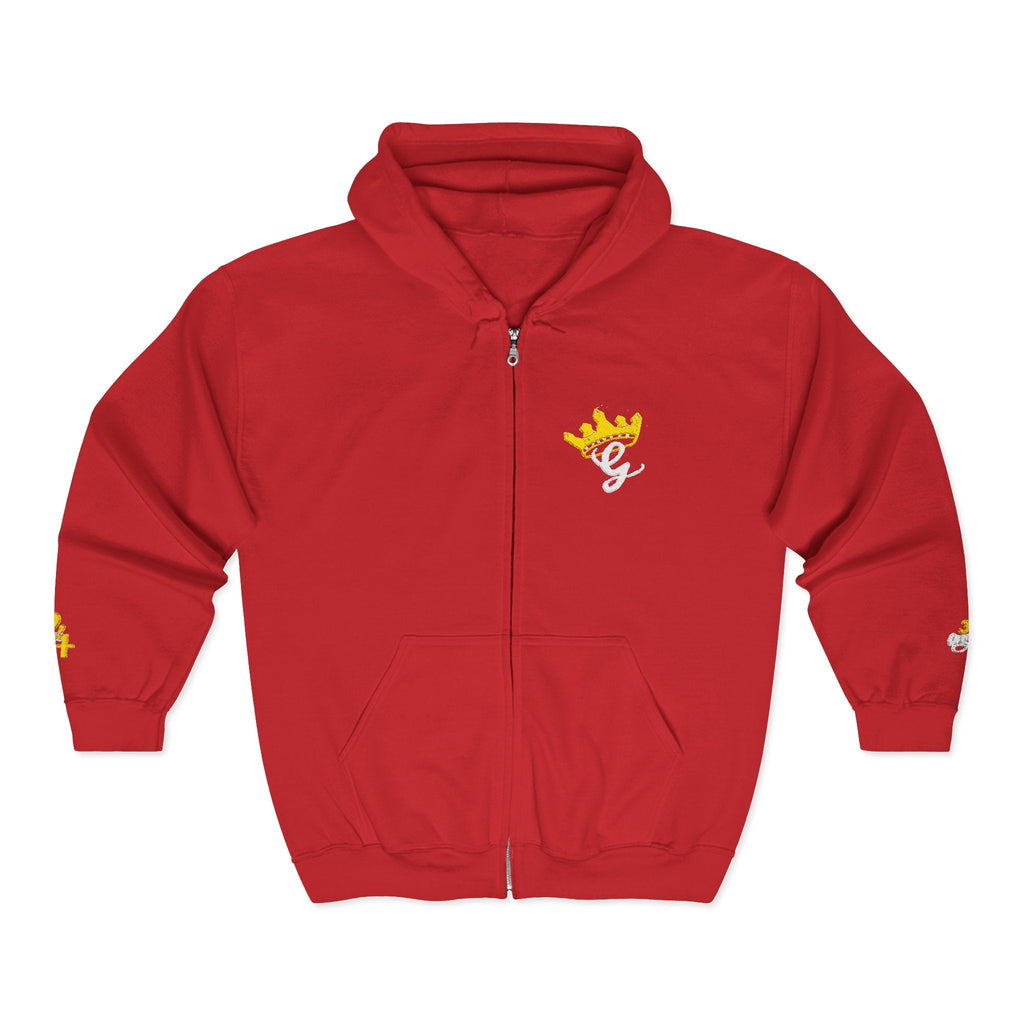 King's Gear Zip Hoodie — Full‑Zip with Gold Crown Emblem - 314 Originals