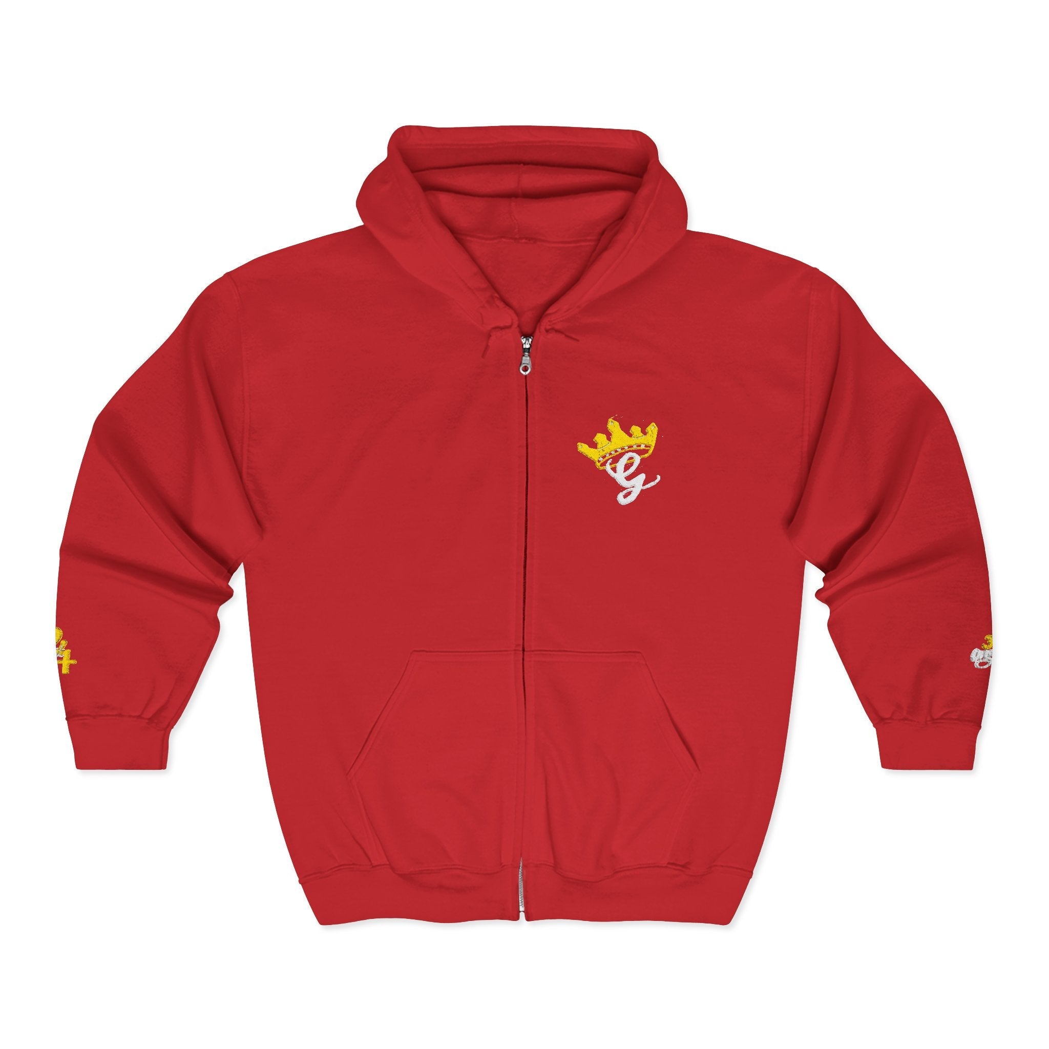 King's Gear Zip Hoodie — Full‑Zip with Gold Crown Emblem - 314 Originals
