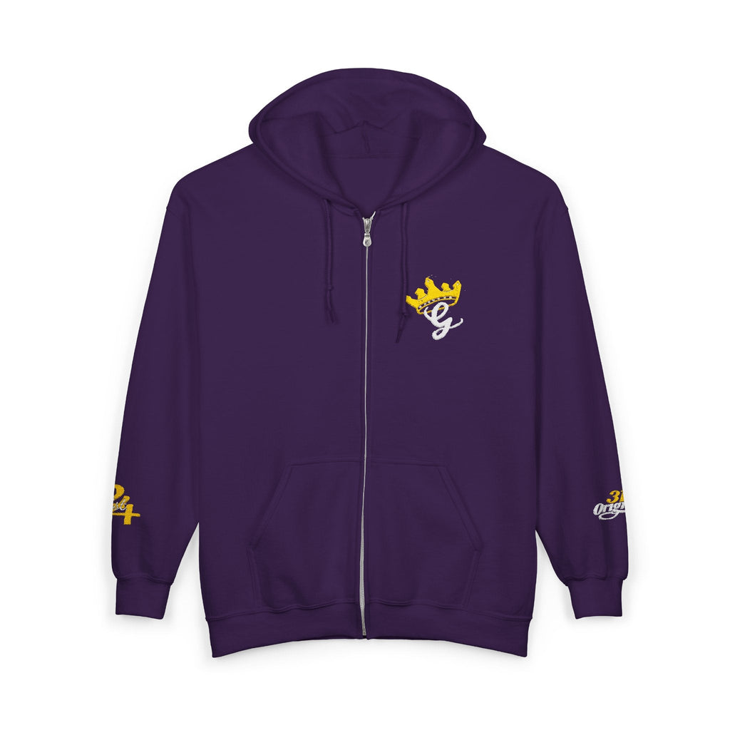 King's Gear Zip Hoodie — Full‑Zip with Gold Crown Emblem - 314 Originals