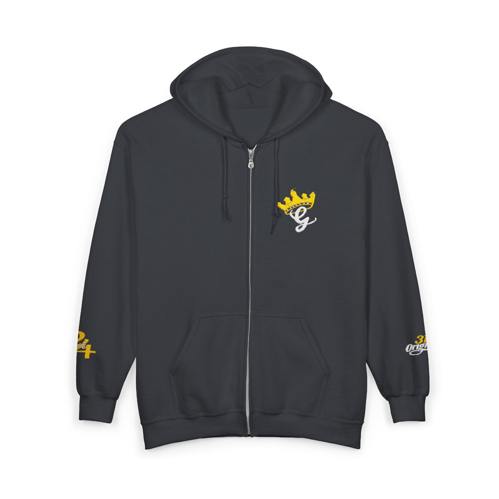 King's Gear Zip Hoodie — Full‑Zip with Gold Crown Emblem - 314 Originals