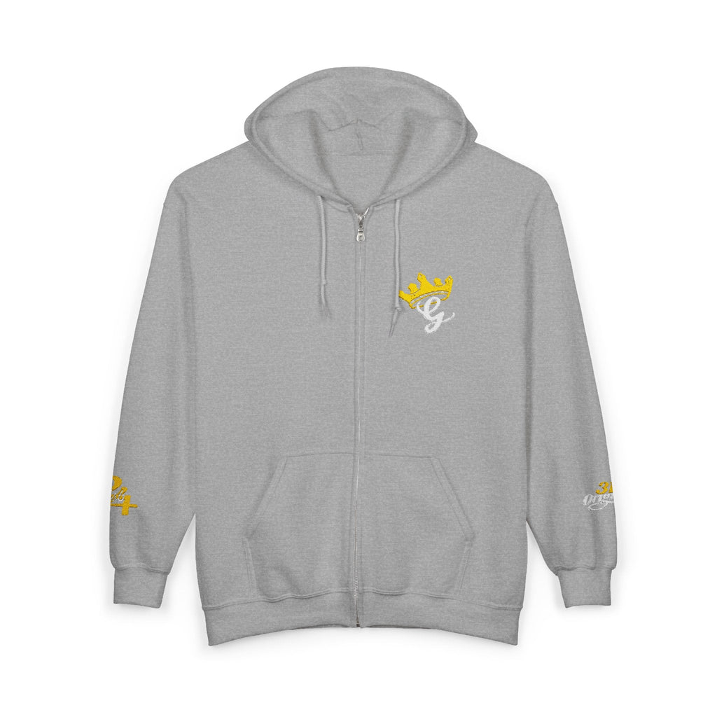 King's Gear Zip Hoodie — Full‑Zip with Gold Crown Emblem - 314 Originals
