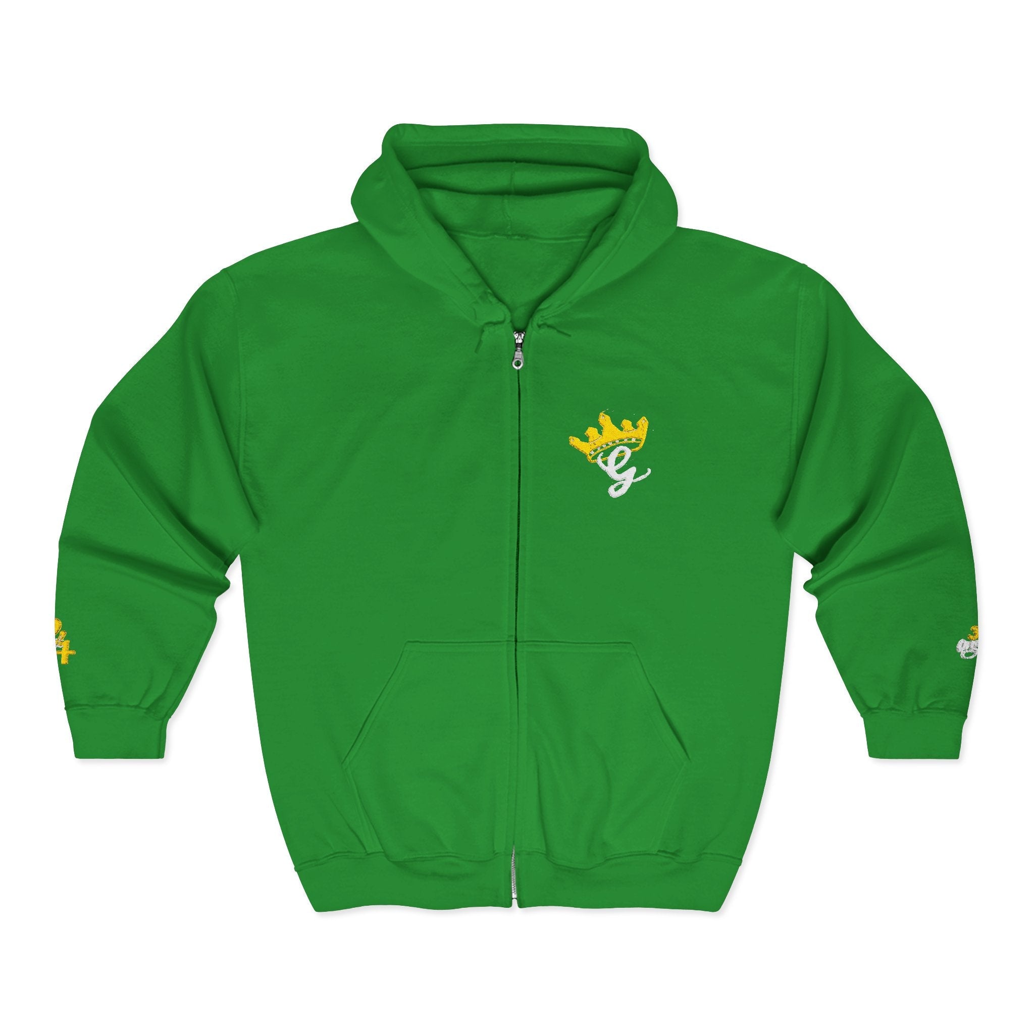 King's Gear Zip Hoodie — Full‑Zip with Gold Crown Emblem - 314 Originals