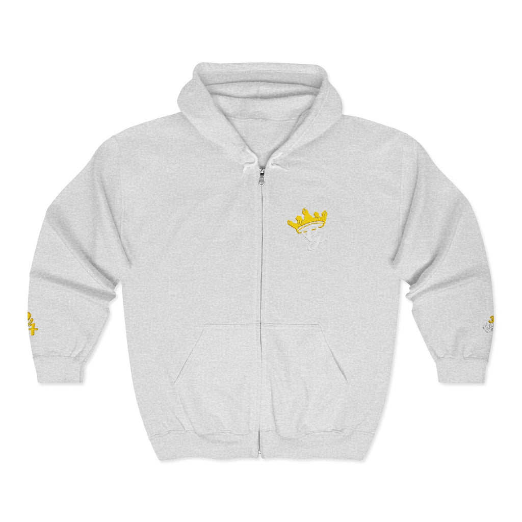 King's Gear Zip Hoodie — Full‑Zip with Gold Crown Emblem - 314 Originals