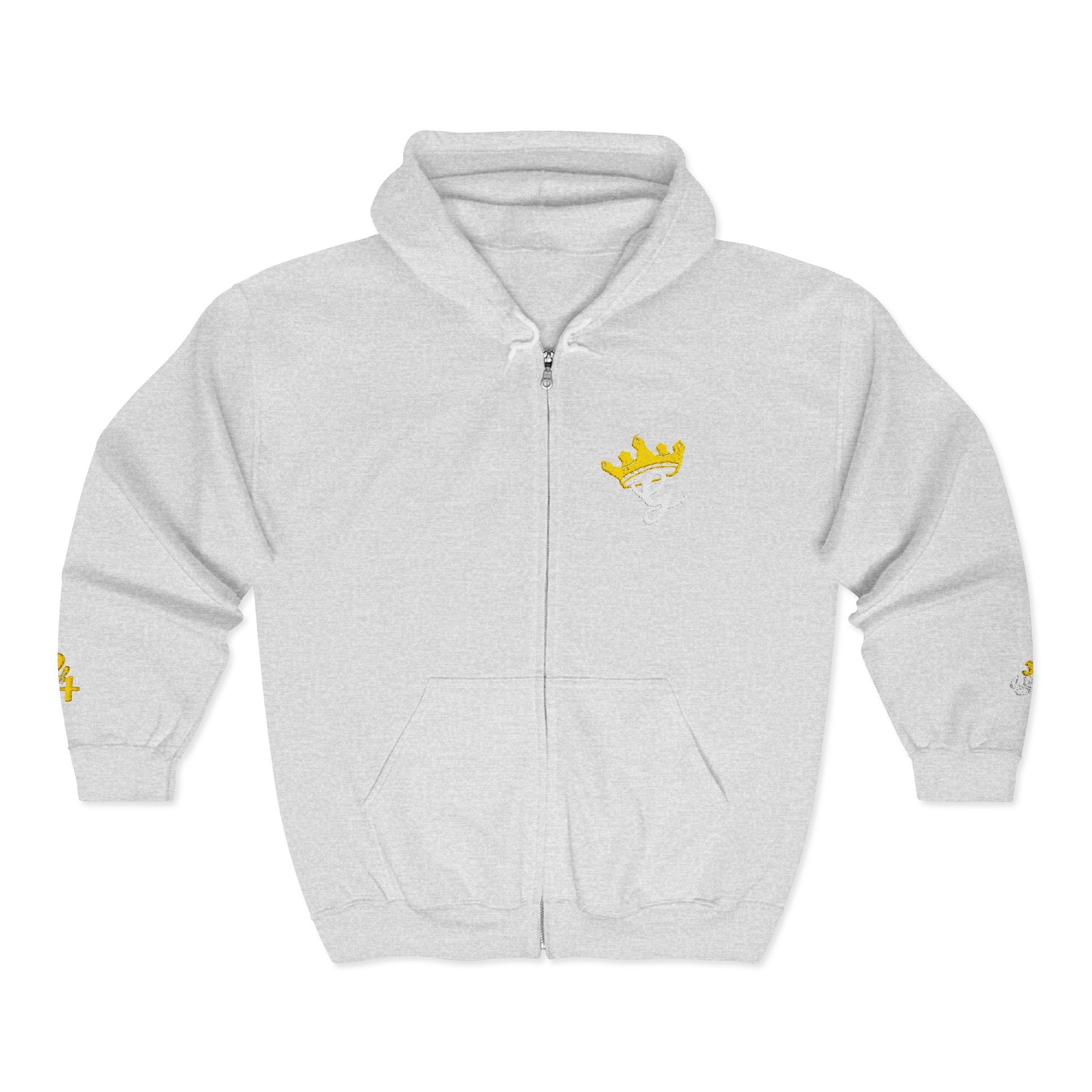 King's Gear Zip Hoodie — Full‑Zip with Gold Crown Emblem - 314 Originals