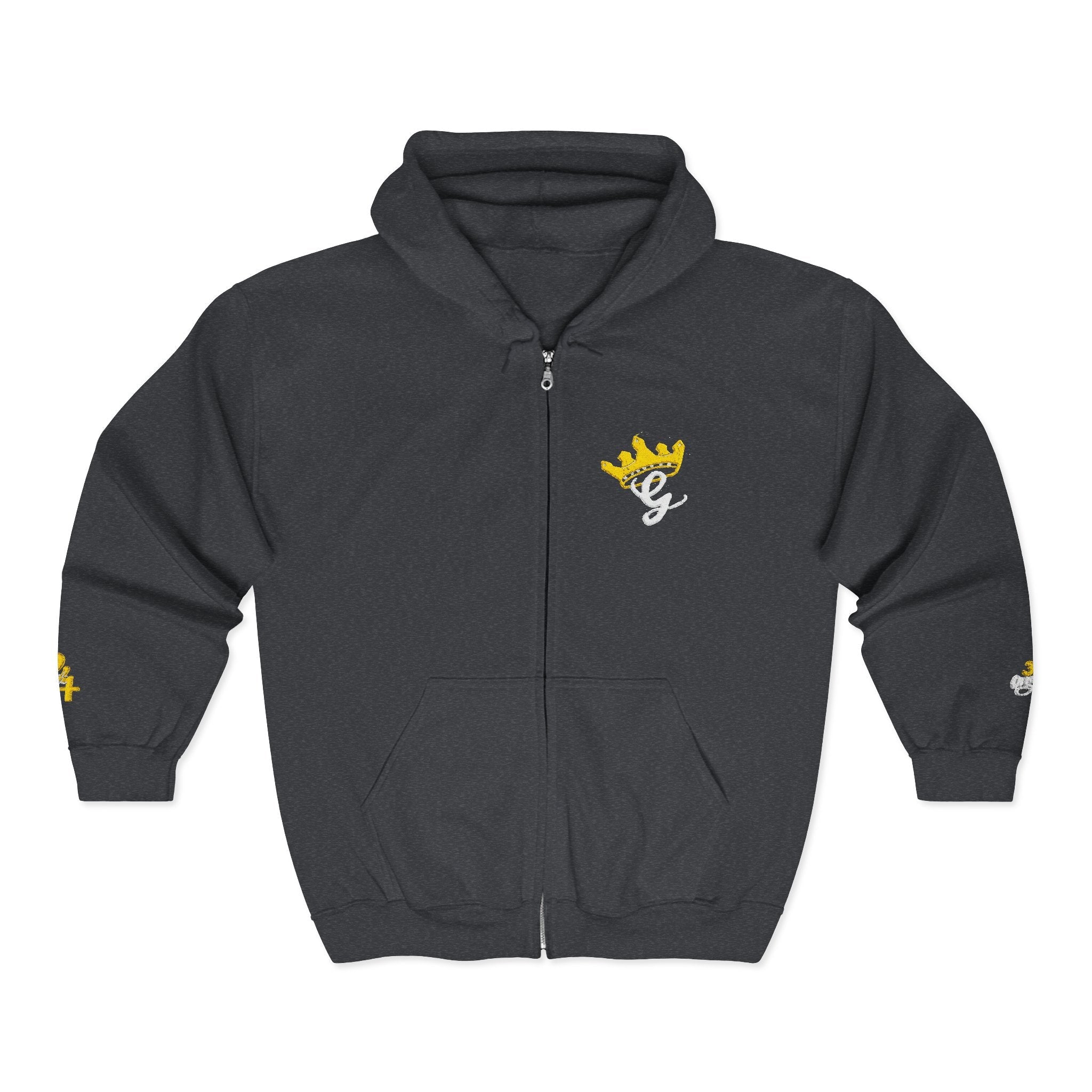 King's Gear Zip Hoodie — Full‑Zip with Gold Crown Emblem - 314 Originals