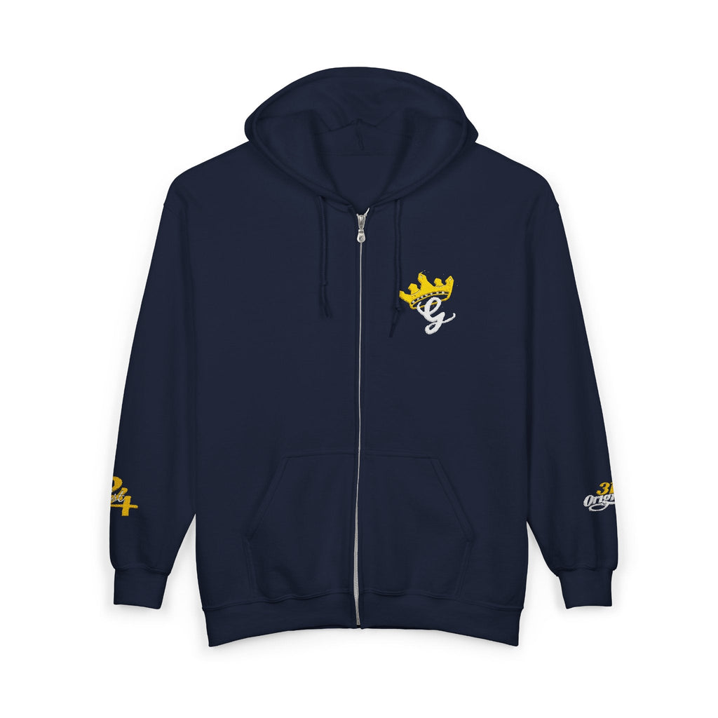 King's Gear Zip Hoodie — Full‑Zip with Gold Crown Emblem - 314 Originals
