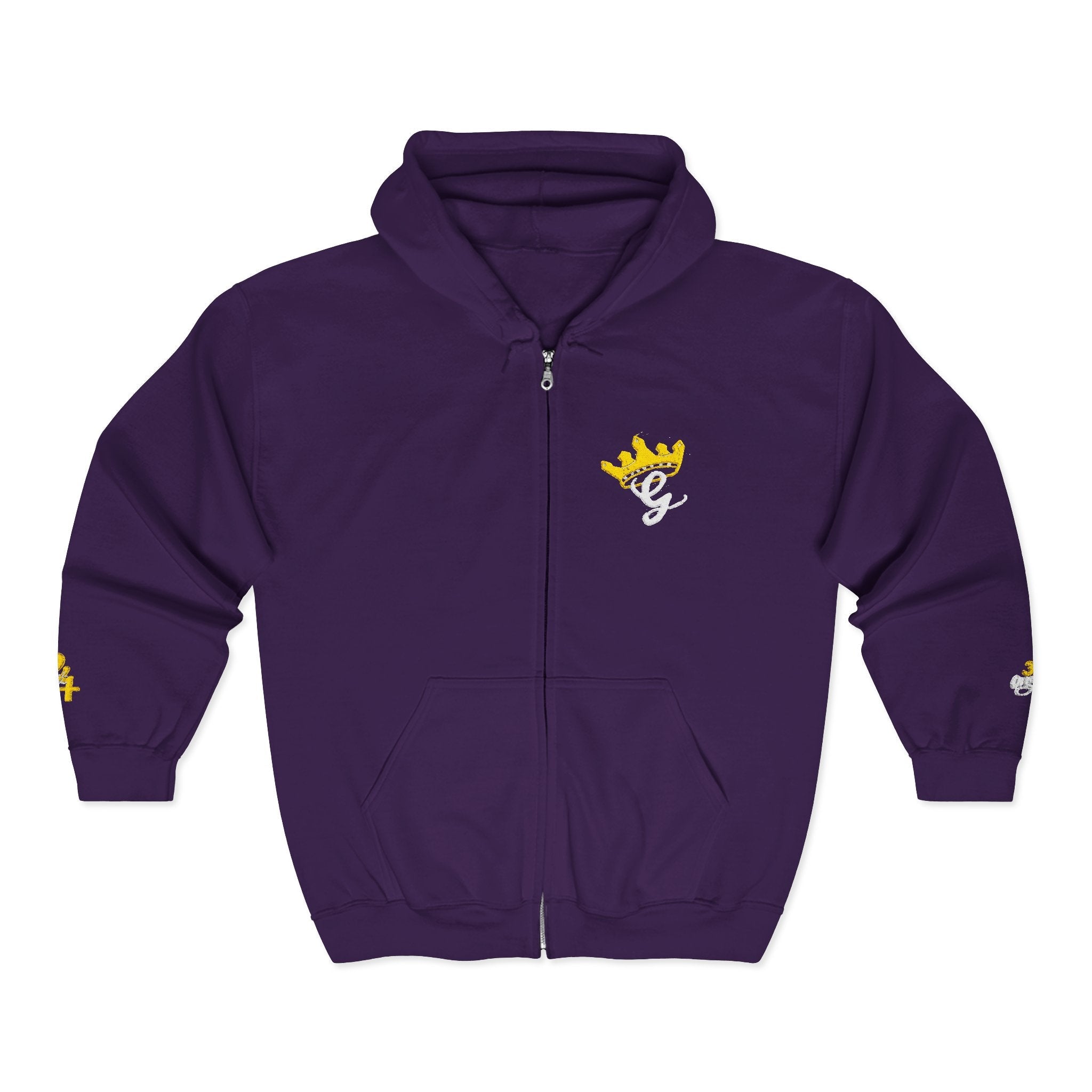 King's Gear Zip Hoodie — Full‑Zip with Gold Crown Emblem - 314 Originals