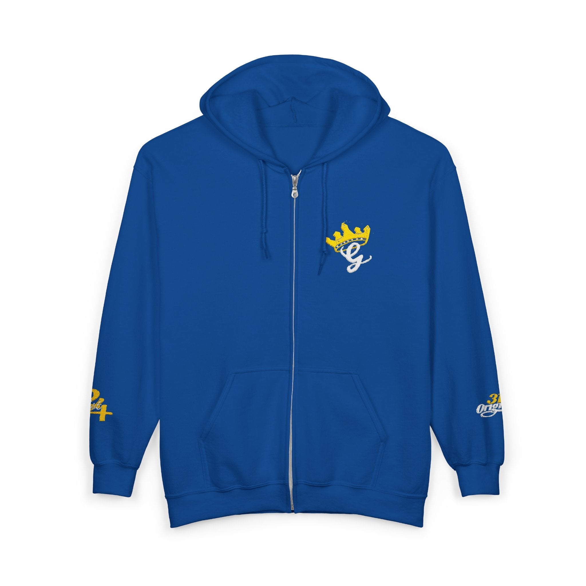 King's Gear Zip Hoodie — Full‑Zip with Gold Crown Emblem - 314 Originals