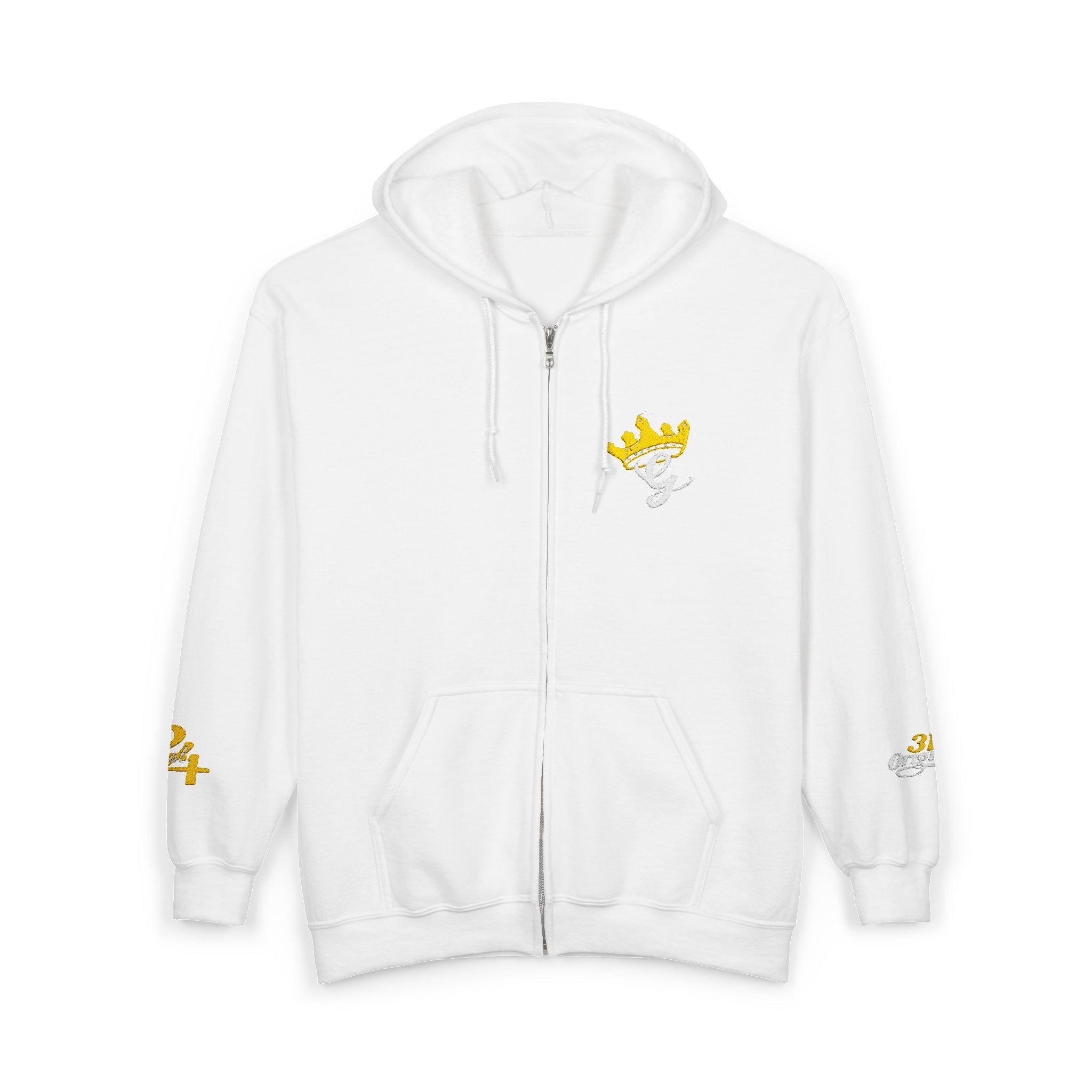King's Gear Zip Hoodie — Full‑Zip with Gold Crown Emblem - 314 Originals