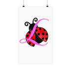 Ladybug Initial “L” Matte Poster — Cute Nursery Wall Art for Girls - 314 Originals