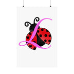 Ladybug Initial “L” Matte Poster — Cute Nursery Wall Art for Girls - 314 Originals