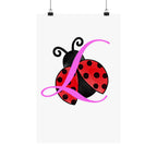Ladybug Initial “L” Matte Poster — Cute Nursery Wall Art for Girls - 314 Originals
