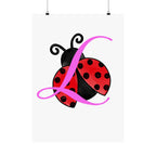 Ladybug Initial “L” Matte Poster — Cute Nursery Wall Art for Girls - 314 Originals