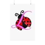 Ladybug Initial “L” Matte Poster — Cute Nursery Wall Art for Girls - 314 Originals