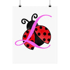 Ladybug Initial “L” Matte Poster — Cute Nursery Wall Art for Girls - 314 Originals