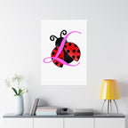 Ladybug Initial “L” Matte Poster — Cute Nursery Wall Art for Girls - 314 Originals