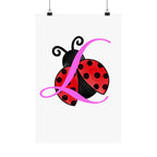 Ladybug Initial “L” Matte Poster — Cute Nursery Wall Art for Girls - 314 Originals