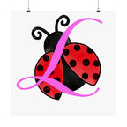 Ladybug Initial “L” Matte Poster — Cute Nursery Wall Art for Girls - 314 Originals