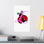 Ladybug Initial “L” Matte Poster — Cute Nursery Wall Art for Girls - 314 Originals
