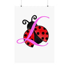 Ladybug Initial “L” Matte Poster — Cute Nursery Wall Art for Girls - 314 Originals