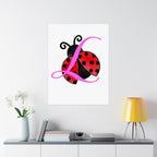 Ladybug Initial “L” Matte Poster — Cute Nursery Wall Art for Girls - 314 Originals