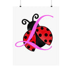 Ladybug Initial “L” Matte Poster — Cute Nursery Wall Art for Girls - 314 Originals