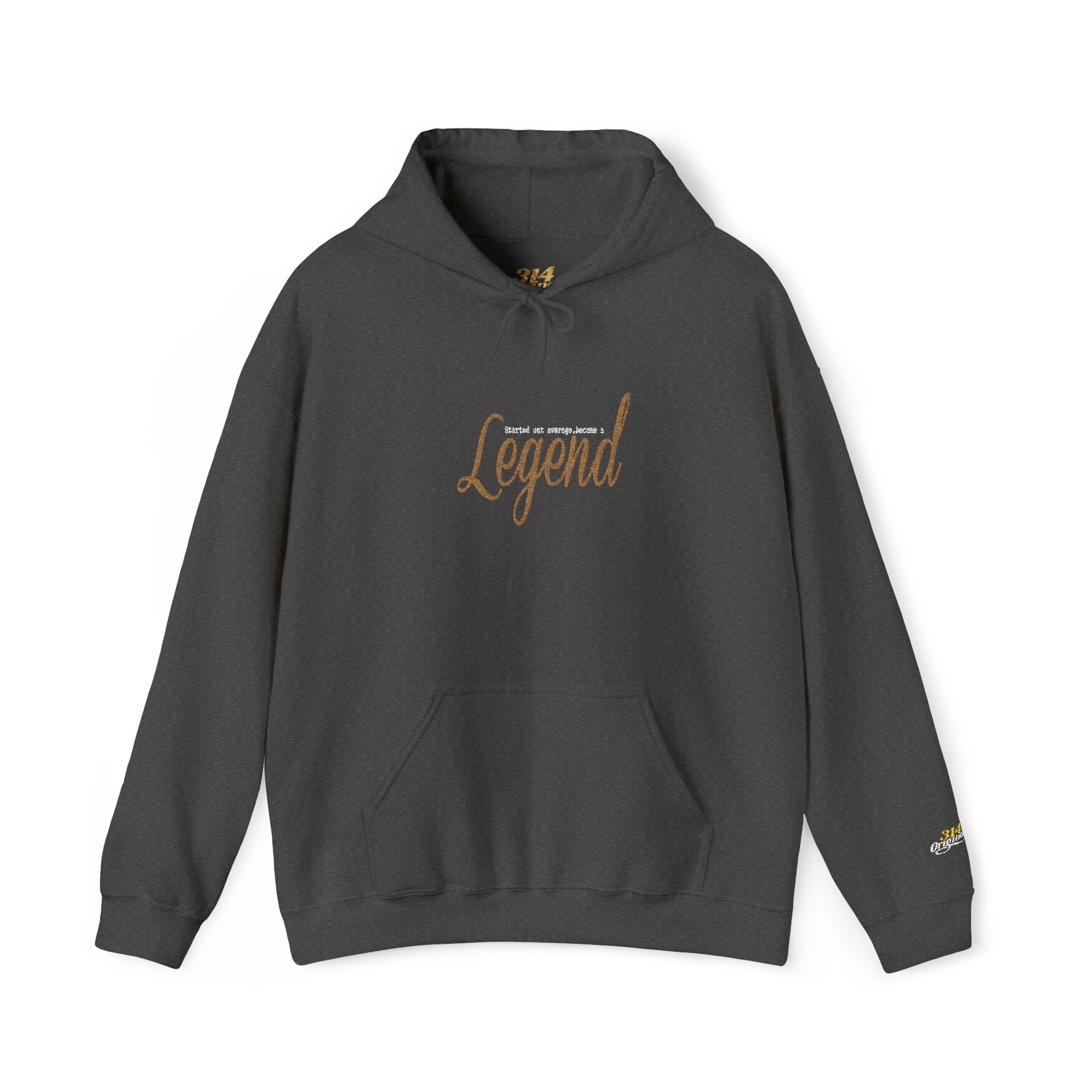 Legend Script Hoodie-Cozy Pullover with Gold Text - 314 Originals