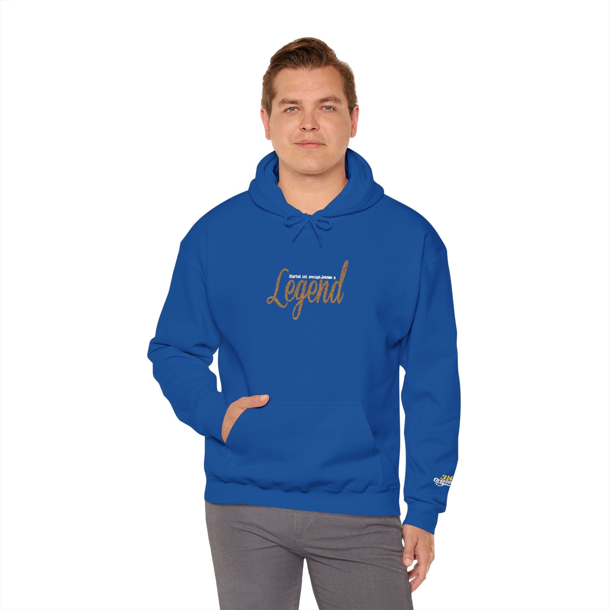 Legend Script Hoodie-Cozy Pullover with Gold Text - 314 Originals