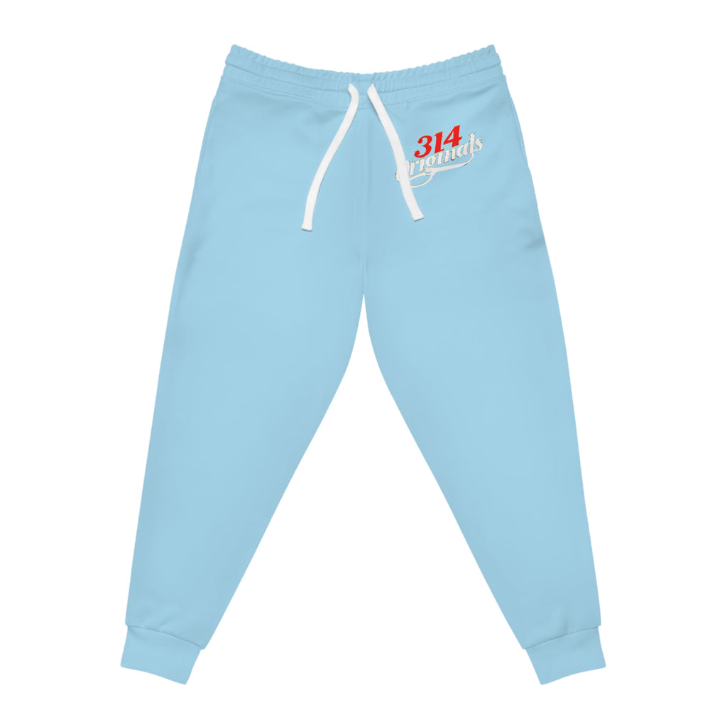 Light Blue 314 Originals Athletic Joggers – Retro Script Logo Sweatpants - 314 Originals