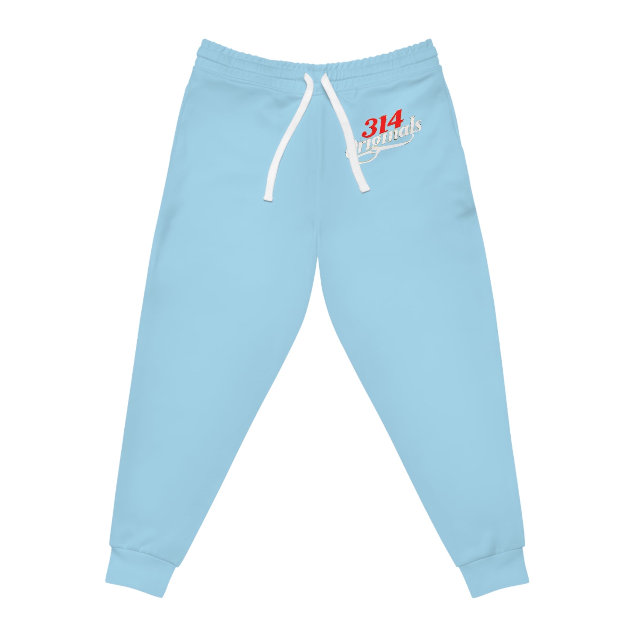 Light Blue 314 Originals Athletic Joggers – Retro Script Logo Sweatpants - 314 Originals
